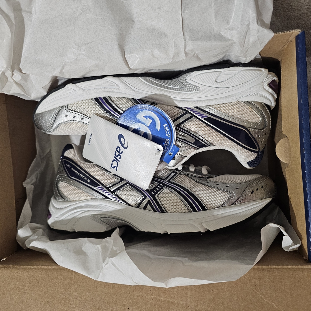 ASICS Men's White and Gray Running Shoes